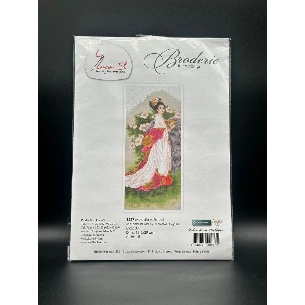 Luca-S Cross Stitch Kit B227 Melody of Soul Geisha Woman with Flowers 18 Count